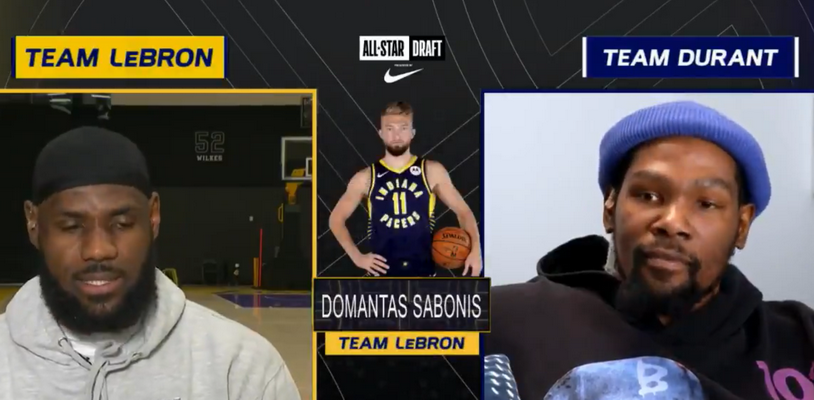 NBA „Visų žvaigždžių“ rungtynėse D. Sabonį į savo komandą pasikvietė LeBronas (VIDEO)