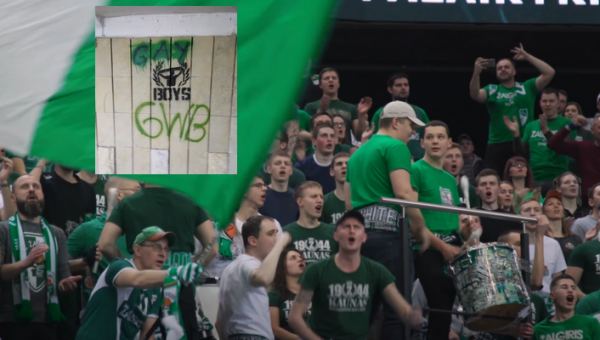Skandalas Kaune: vandalai išdarkė „Žalgirio“ fanų grupuotės „Green White Boys“ logotipą (FOTO)