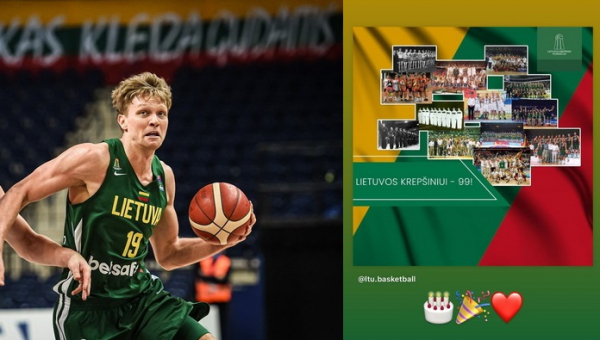 D. Sabonis ir M. Kuzminskas sveikina Lietuvos krepšinį su gimtadieniu