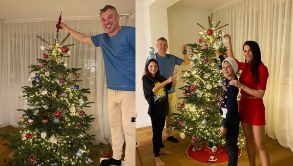 Kalėdinės nuotaikos jau ir Š. Jasikevičiaus šeimoje: namuose sužibo Kalėdų eglė (FOTO)