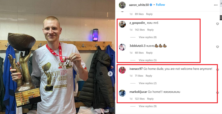 A. White'ą toliau puola serbai: „Mes reikalaujame, kad jis būtų atleistas!“