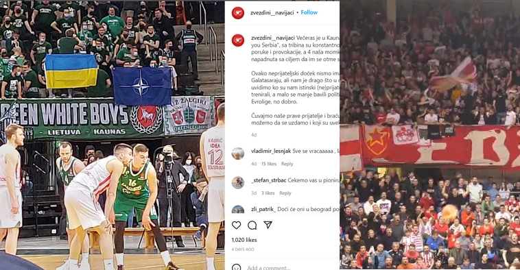 „Crvena Zvezda“ fanų žinutė „Žalgirio“ sirgaliams: „Nekelkite savo purvinų kojų į Belgradą“
