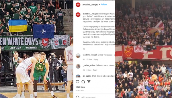 „Crvena Zvezda“ fanų žinutė „Žalgirio“ sirgaliams: „Nekelkite savo purvinų kojų į Belgradą“