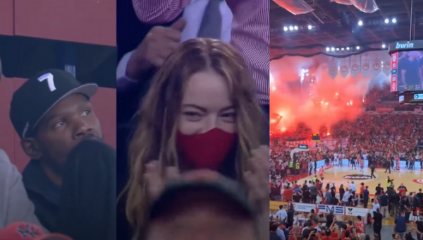 „Olympiakos“ triumfą stebėjęs K. Durantas: „Apokalipsė“ (Mačą žiūrėjo ir E. Stone)