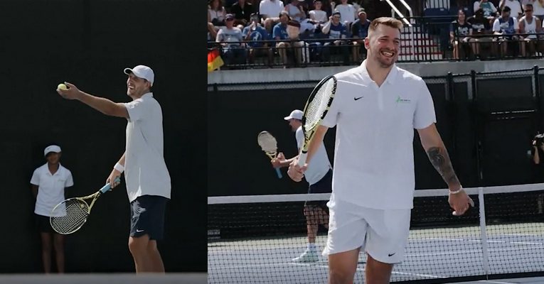 L. Dončičius, D. Nowitzki ir S. Nashas paėmė į rankas teniso raketes (VIDEO)