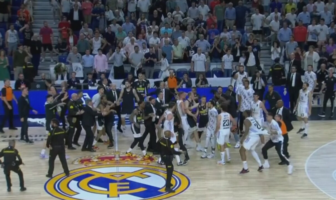 Rungtynės Madride buvo nutrauktos dėl masinių muštynių: pergalę iškovojo „Partizan“ (VIDEO)