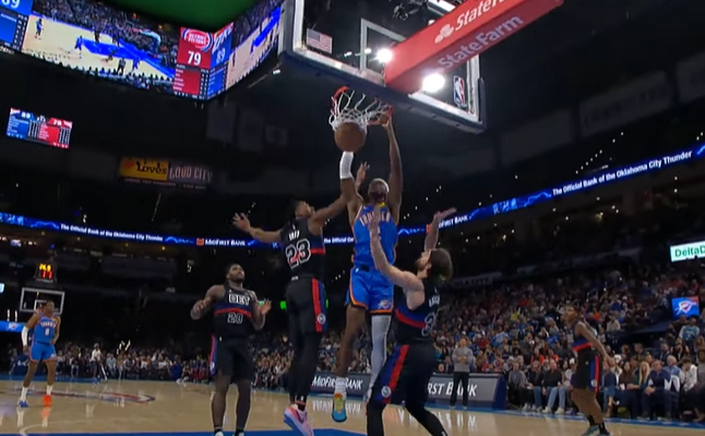 Gražiausias NBA nakties epizodas - „Thunder“ lyderio galingas dėjimas (VIDEO)