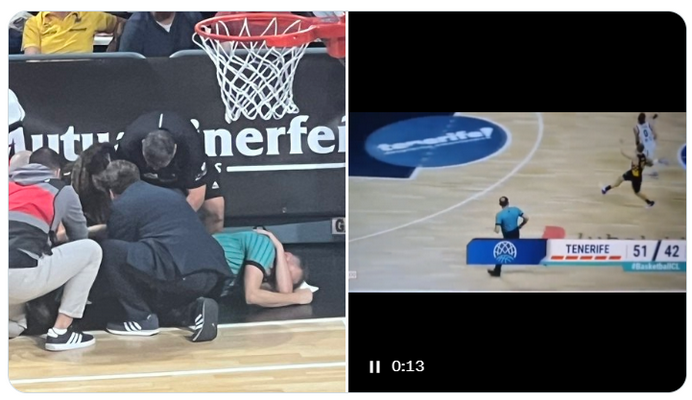 Pamatykite: teisėjas FIBA čempionų lygos rungtynėse patyrė rimtą traumą