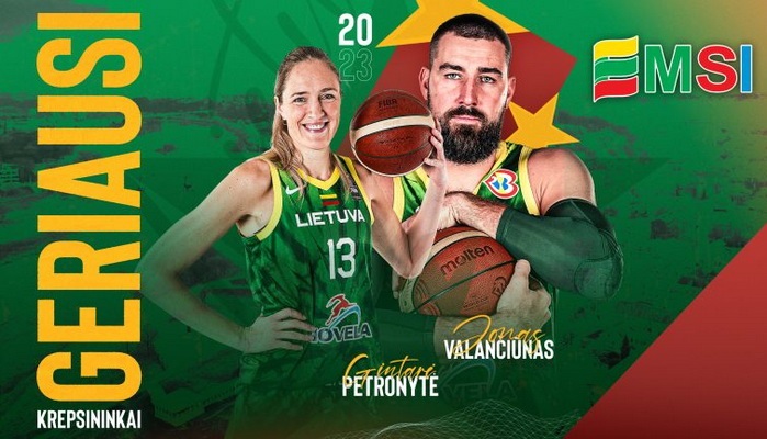 G. Petronytė ir J. Valančiūnas – geriausi 2023 m. Lietuvos krepšininkai