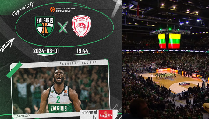 Eurolygos rungtynės Kaune: „Žalgiris“ ir „Olympiacos“ (Tiesiogiai)