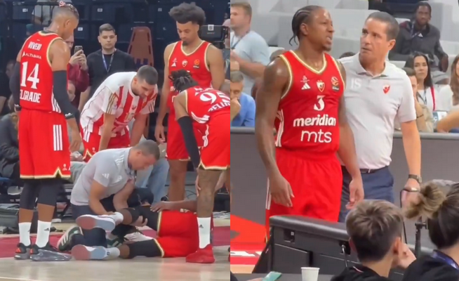 „Crvena Zvezda“ gynėjas patyrė traumą (VIDEO)