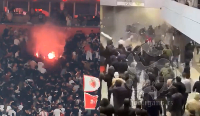 Muštynės Belgrade: „Crvena Zvezda“ sirgaliai puolė policininkus ir „Partizan“ žaidėjus