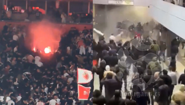 Muštynės Belgrade: „Crvena Zvezda“ sirgaliai puolė policininkus ir „Partizan“ žaidėjus