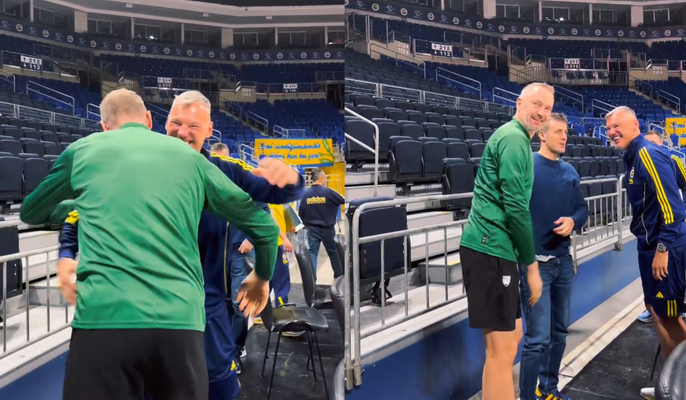 Pamatykite: šiltas T. Masiulio susitikimas su Š. Jasikevičiumi (VIDEO)