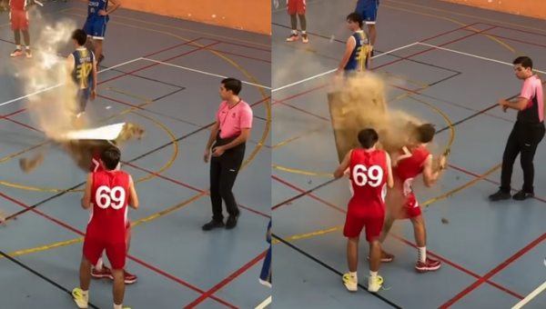 Šokas Ispanijoje: ant žaidėjo galvos nukrito stogo konstrukcija (VIDEO)