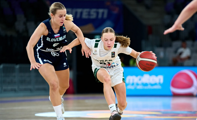 U16 merginų rinktinė nusileido Slovėnijos krepšininkėms