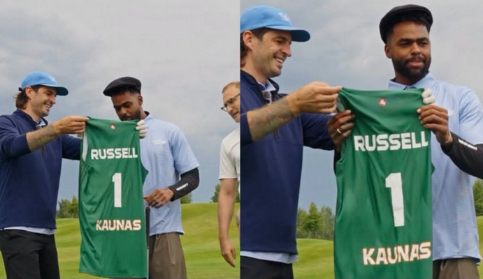 NBA žvaigždė lankosi Lietuvoje: jam įteikti „Žalgirio“ marškinėliai (FOTO)