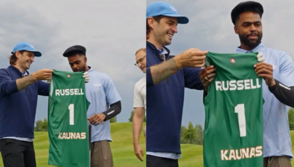 NBA žvaigždė lankosi Lietuvoje: jam įteikti „Žalgirio“ marškinėliai (FOTO)