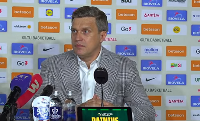 Rinktinės štabą pristatęs D. Adomaitis: apie NBA žaidėjų poziciją ir žalgiriečius 